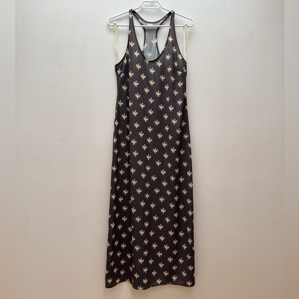 Pink Martini - NWT Grey Maxi Racerback Dress with Lillies